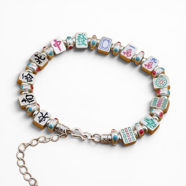 Mahjong Silver Bracelet