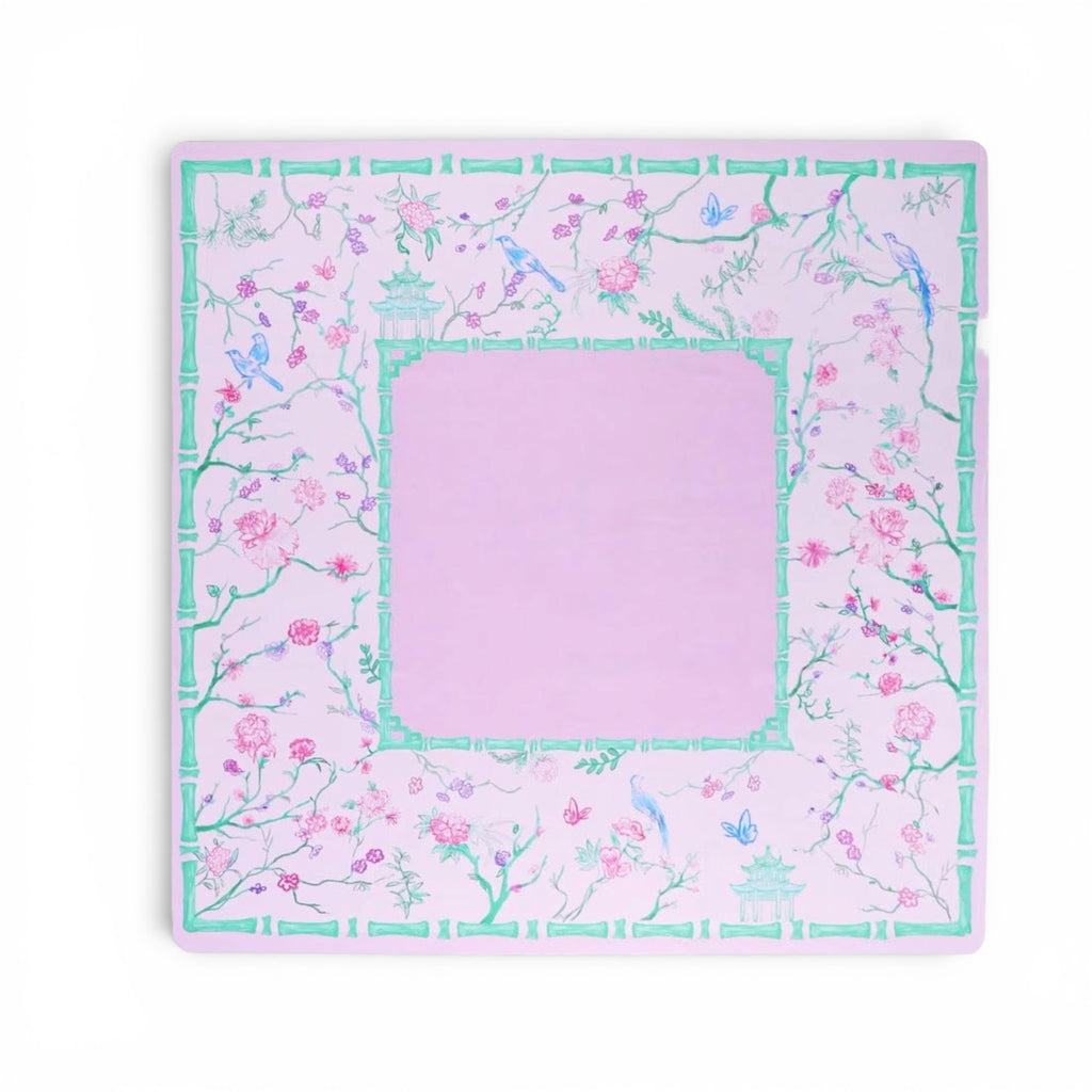 Light Pink, Mint Bamboo and Floral Mahj/Game Mat