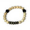 Natural Stone, Pyrite, and Cz Rondelles Stretch Bracelets