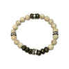 Natural Stone, Pyrite, and Cz Rondelles Stretch Bracelets