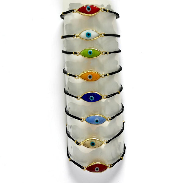 Enamel Evil Eye Adjustable String Bracelets- From Greece