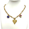 Multi Charm Necklace With Gold Heart