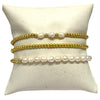 Gold Plated Pearl and Gold Beaded Ball Bracelet