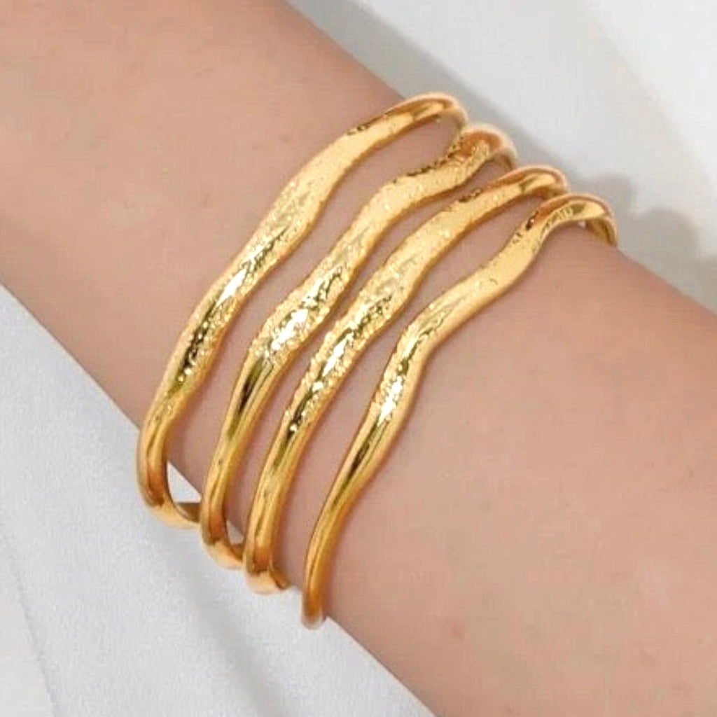 Four Layered Gold Cuff Bracelet