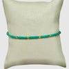 Adjustable 2mm Aqua and Gold Seed Bead Necklace or Bracelet From Greece