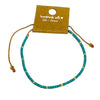 Adjustable 2mm Aqua and Gold Seed Bead Necklace or Bracelet From Greece