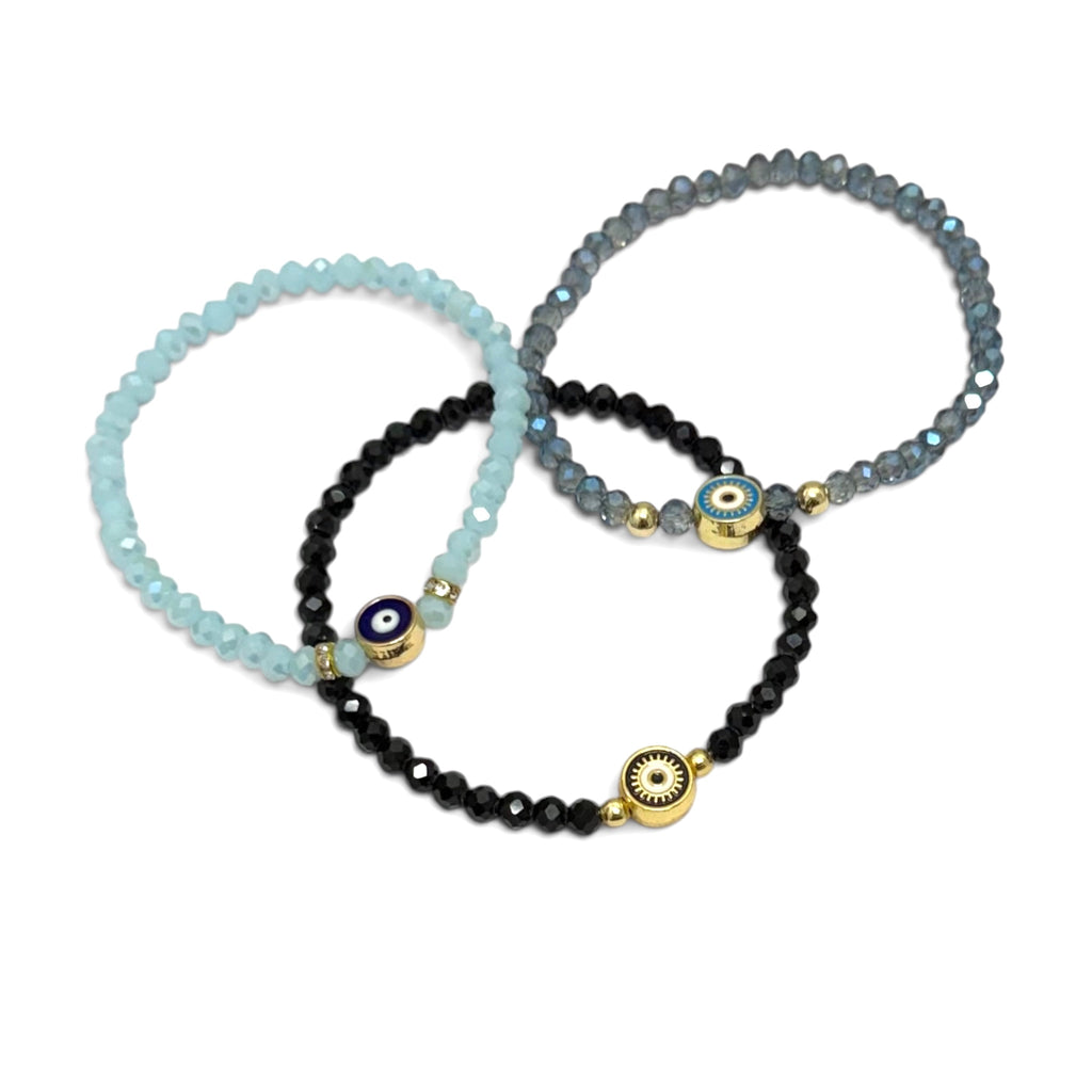 Evil Eye Beaded Stretch Bracelets from Greece