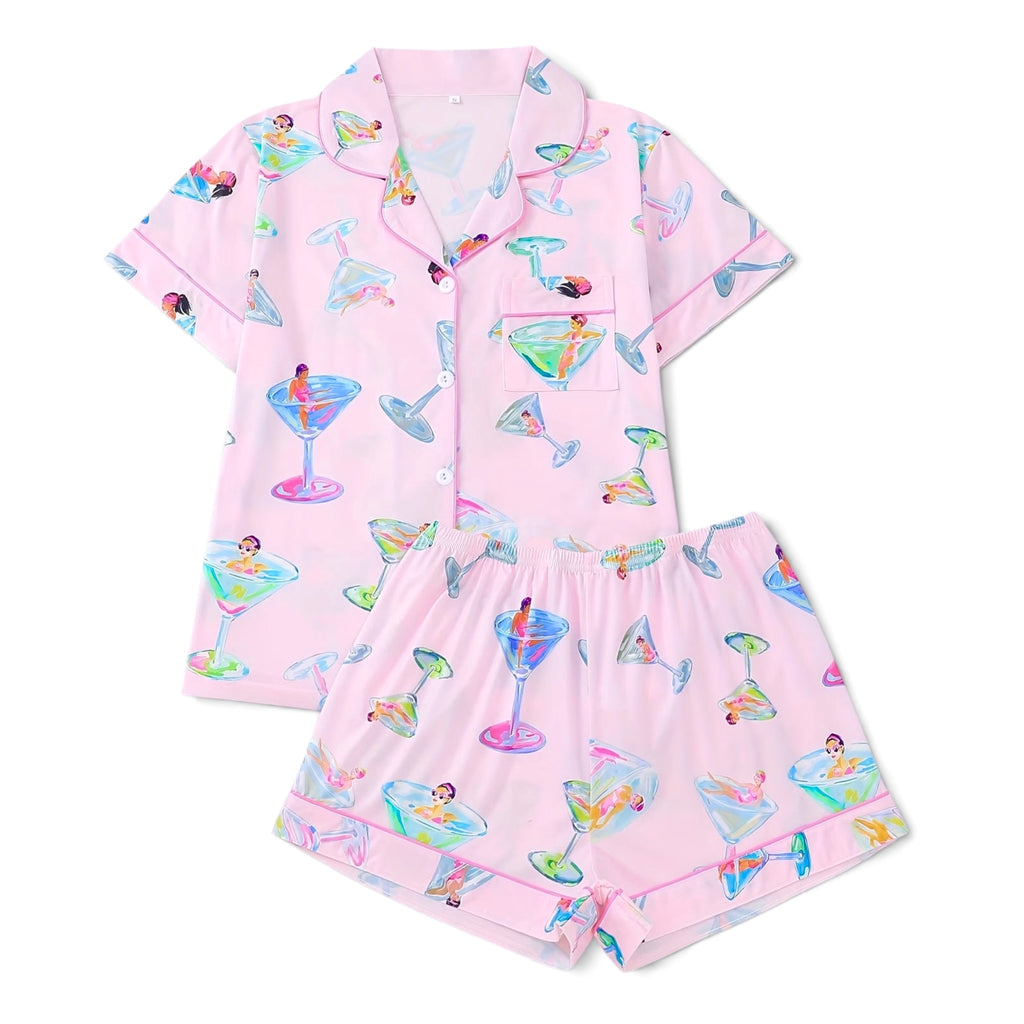 2 Piece Martini Pajama  Set