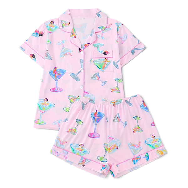2 Piece Martini Pajama  Set