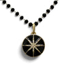 Black Wrap Necklace With Sparkly Crystal Starburst