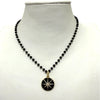 Black Wrap Necklace With Sparkly Crystal Starburst