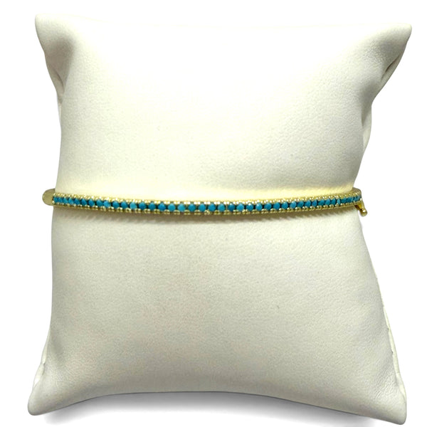 Turquoise and Gold Bangle
