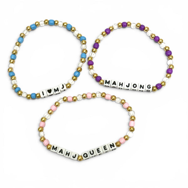 Colorful Beaded Mahjong Stretch Bracelets