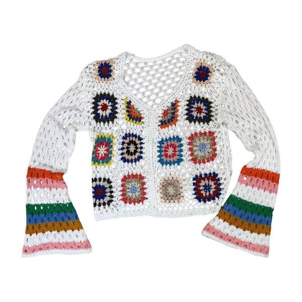 Crocheted Button-Down Sweater