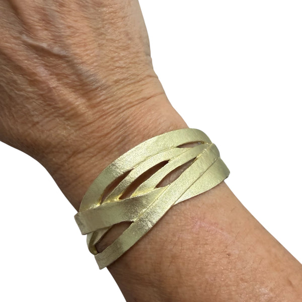 Handmade Brushed Gold Athena Bangle from Greece