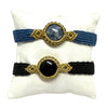 Silk Woven Natural Stone Adjustable Bracelets from Greece