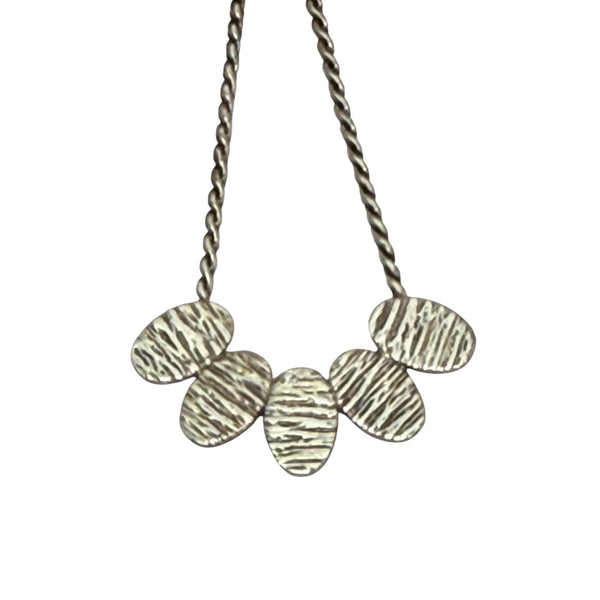 Handmade Silver Clio Oval Drop Earrings from Greece