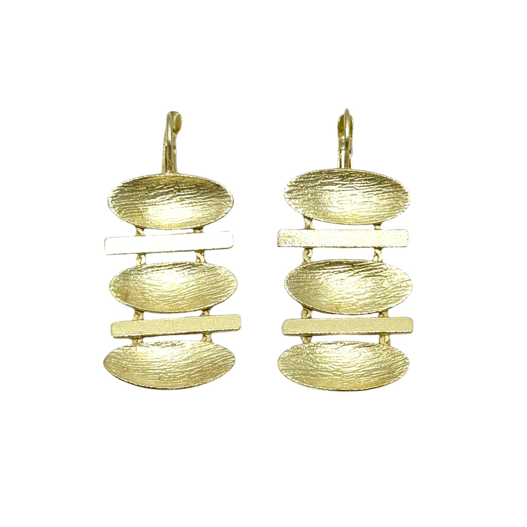 Handmade Gold Kyra Oval Drop Earrings from Greece