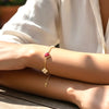 Multi Charm Flower, Ladybug and Leaf Bracelet