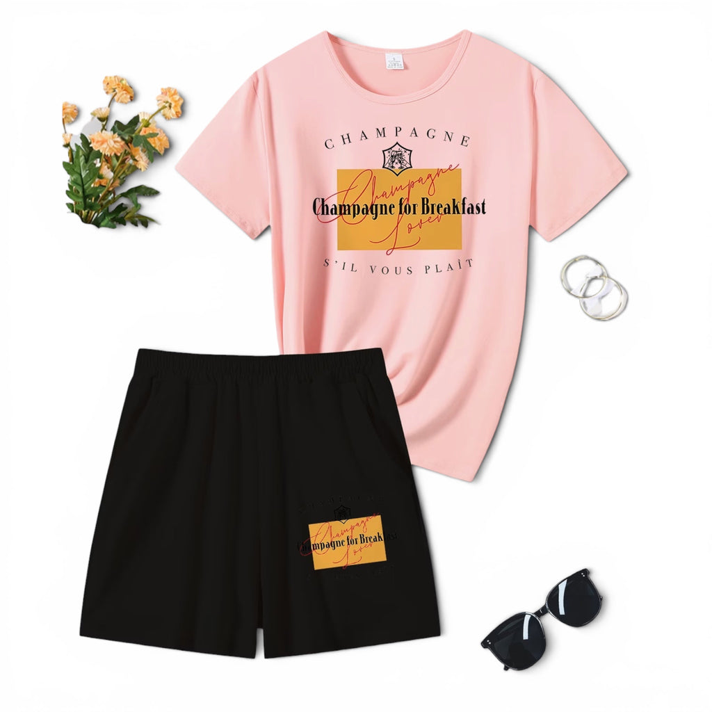 Two Piece Champagne Pajama Set