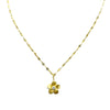Beautiful Pansy Flower with CZ Center Necklace