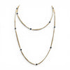 Gold Chain Necklace with Gray/Blue Beads