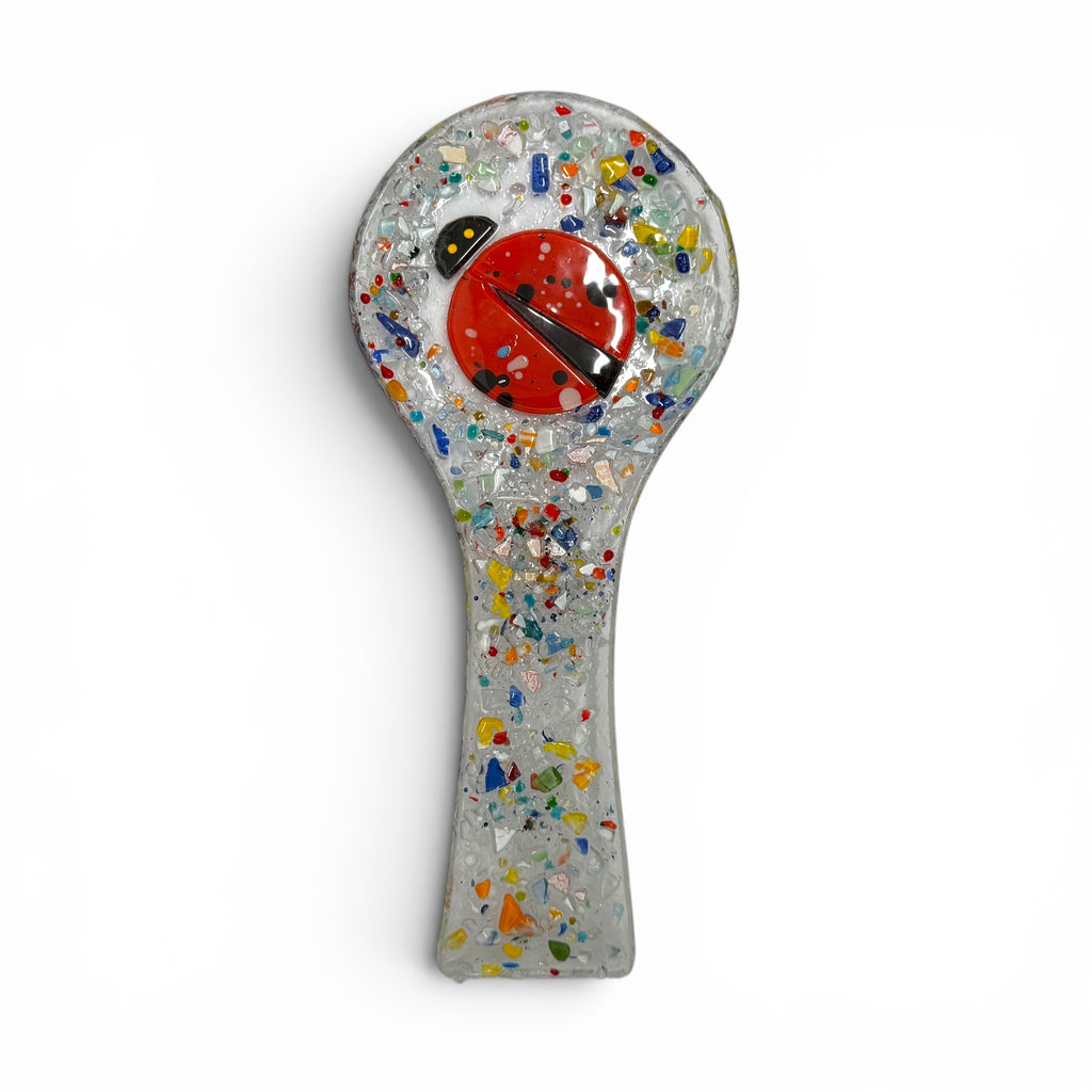 Multicolored Hand Blown Glass Spoon Rest from Turkey