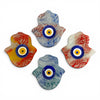 Multicolored Hand Blown Glass Hamsa Trinket Dish from Turkey