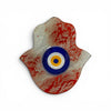 Multicolored Hand Blown Glass Hamsa Trinket Dish from Turkey