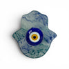 Multicolored Hand Blown Glass Hamsa Trinket Dish from Turkey