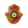 Multicolored Hand Blown Glass Hamsa Trinket Dish from Turkey