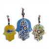 Multicolored Hand Blown Glass Hamsa Wall Decor from Turkey