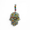 Multicolored Hand Blown Glass Hamsa Wall Decor from Turkey