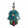 Multicolored Hand Blown Glass Hamsa Wall Decor from Turkey