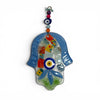 Multicolored Hand Blown Glass Hamsa Wall Decor from Turkey