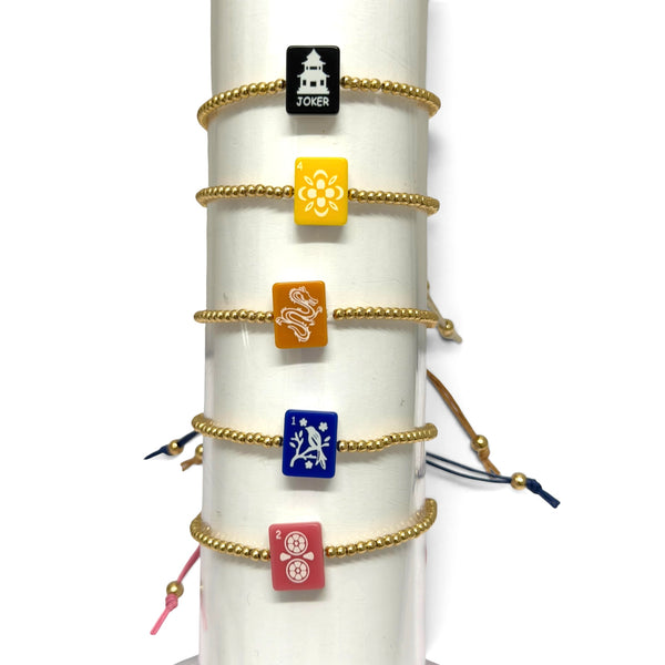 Mahjong Adjustable Beaded Bracelets