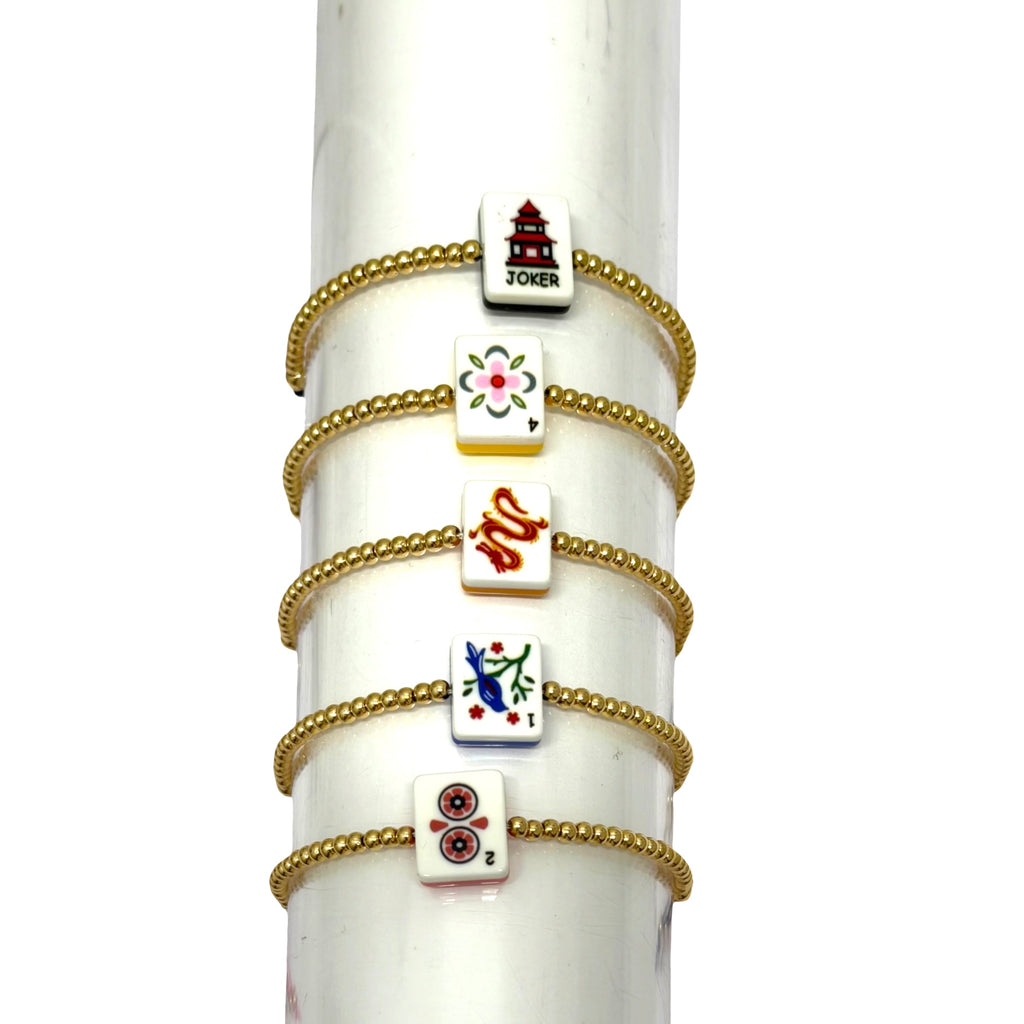 Mahjong Adjustable Beaded Bracelets