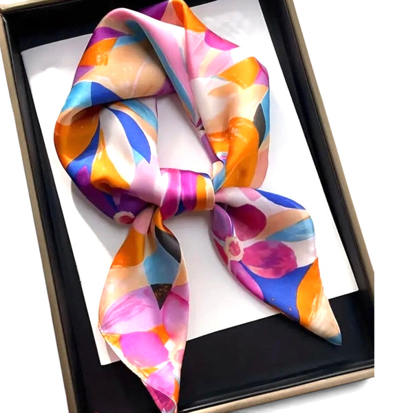 Silky Square Floral Scarf