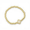 Quatrefoil Pointed Stainless Steel Ball Beaded Stretch Bracelet