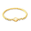 Quatrefoil Pointed Stainless Steel Ball Beaded Stretch Bracelet