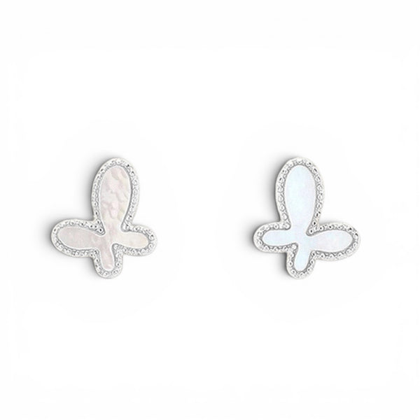 Mother of Pearl Butterfly Stud Earrings