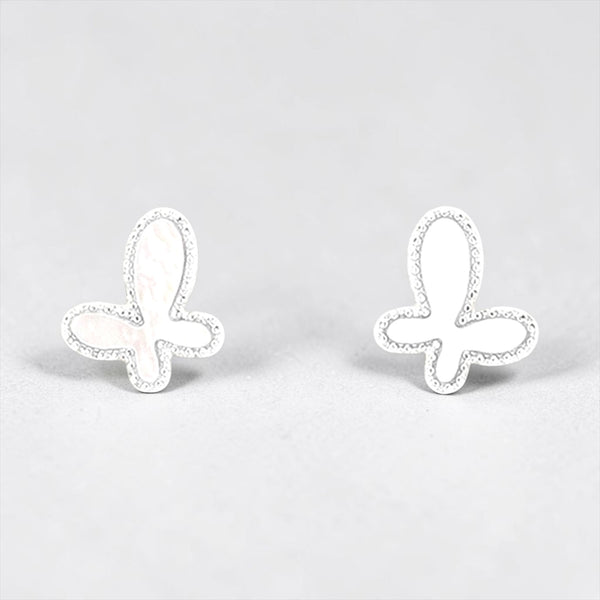 Mother of Pearl Butterfly Stud Earrings