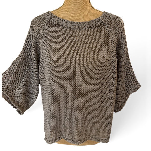 Jacky Cotton Crochet Knit Sweater
