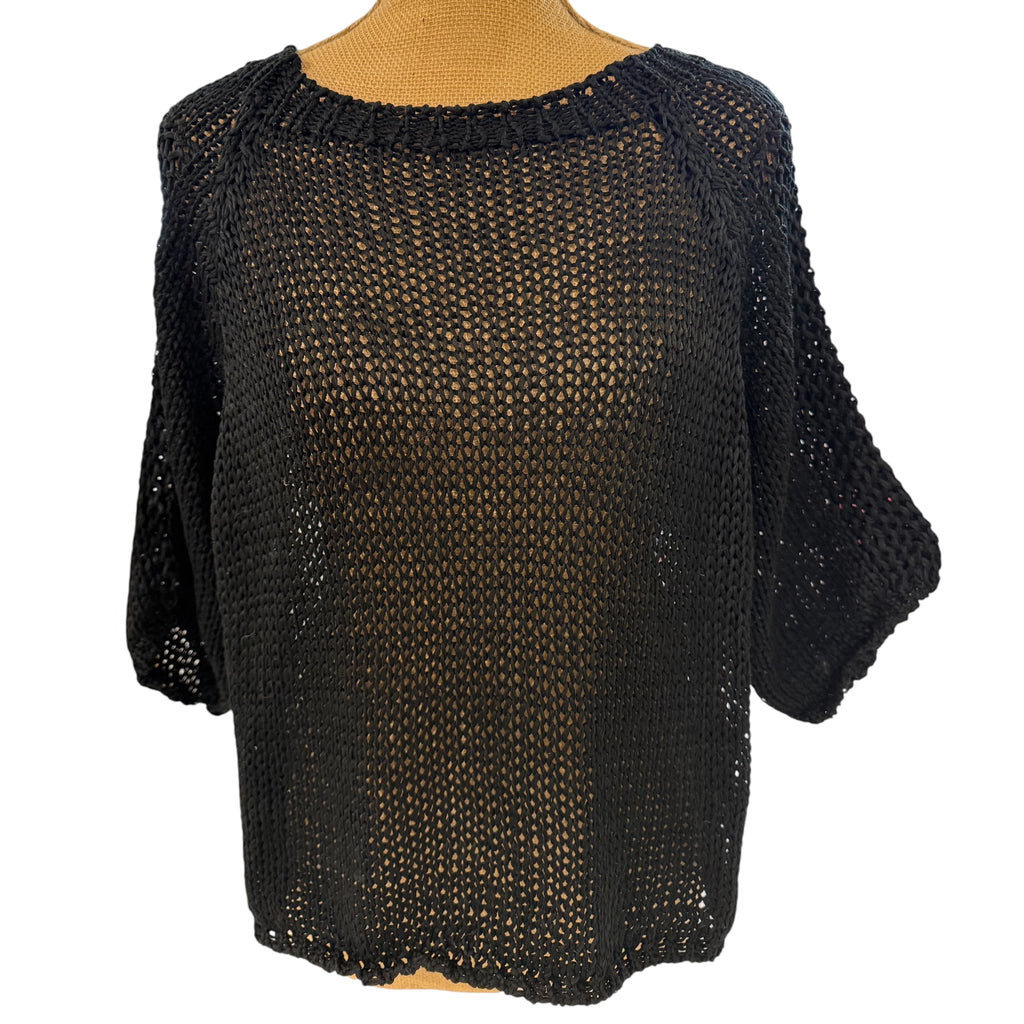 Jacky Cotton Crochet Knit Sweater