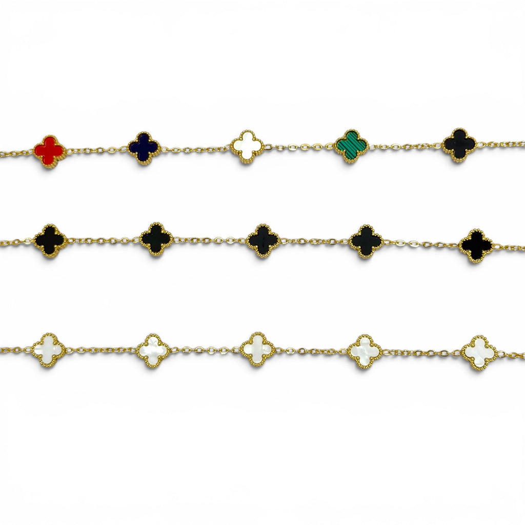 Dainty Five Station Clover Bracelet