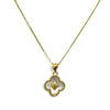 Mother of Pearl and Gold Clover Charm