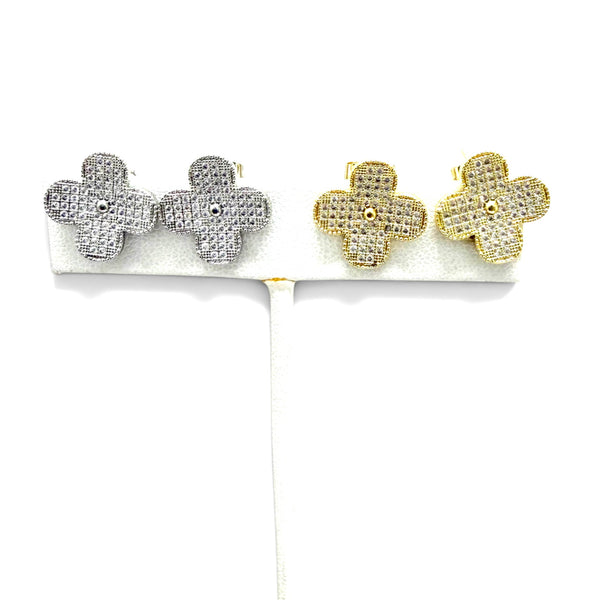 CZ Clover Earrings