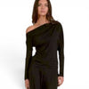 Elan Long Sleeve Black Top