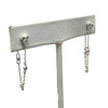 Silver Chain and Bezel Post Earrings