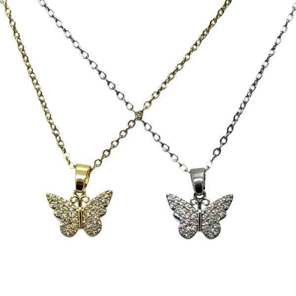 Pave Butterfly Necklace